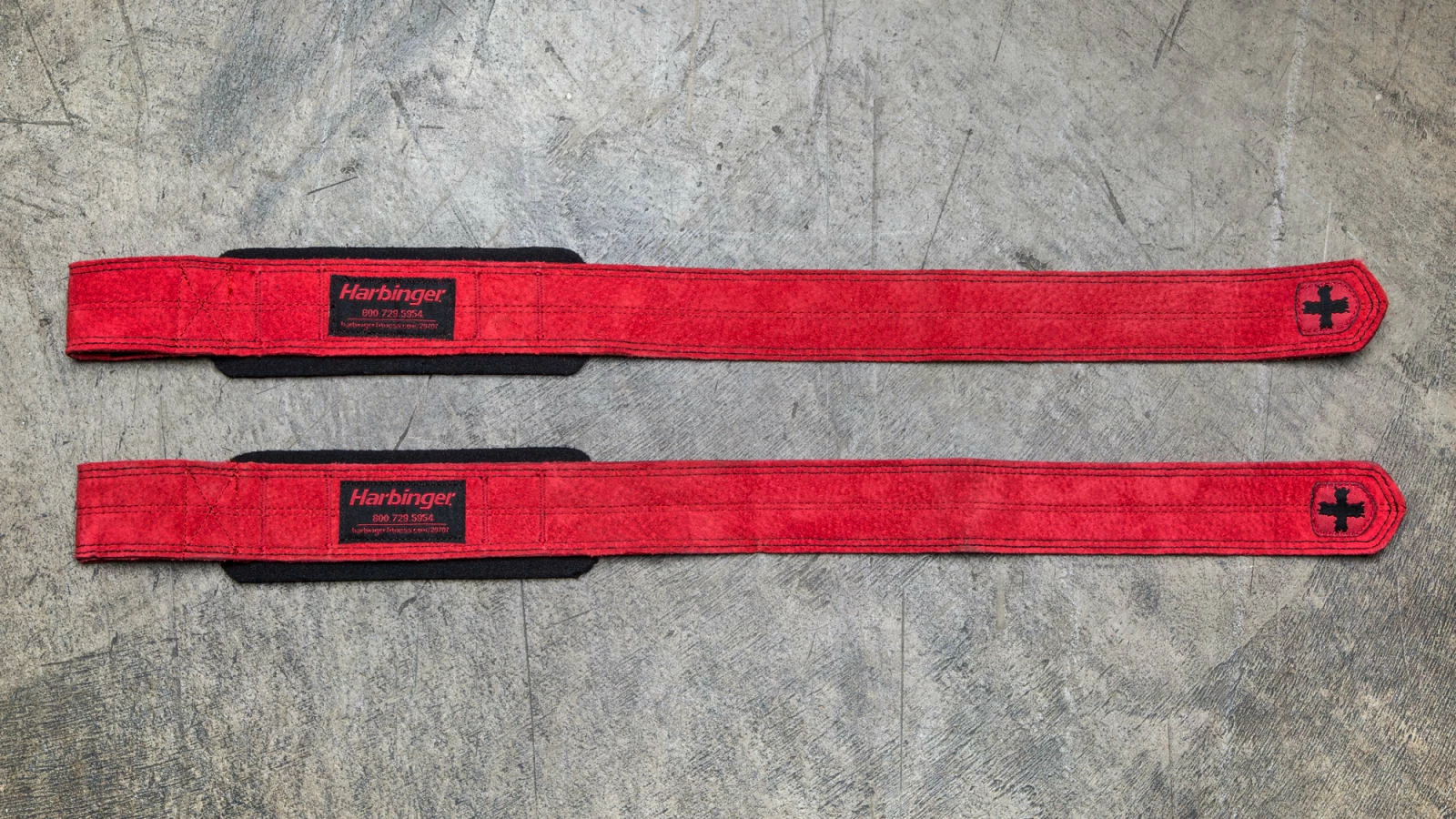 Harbinger Padded Leather Lifting Straps - Image 3